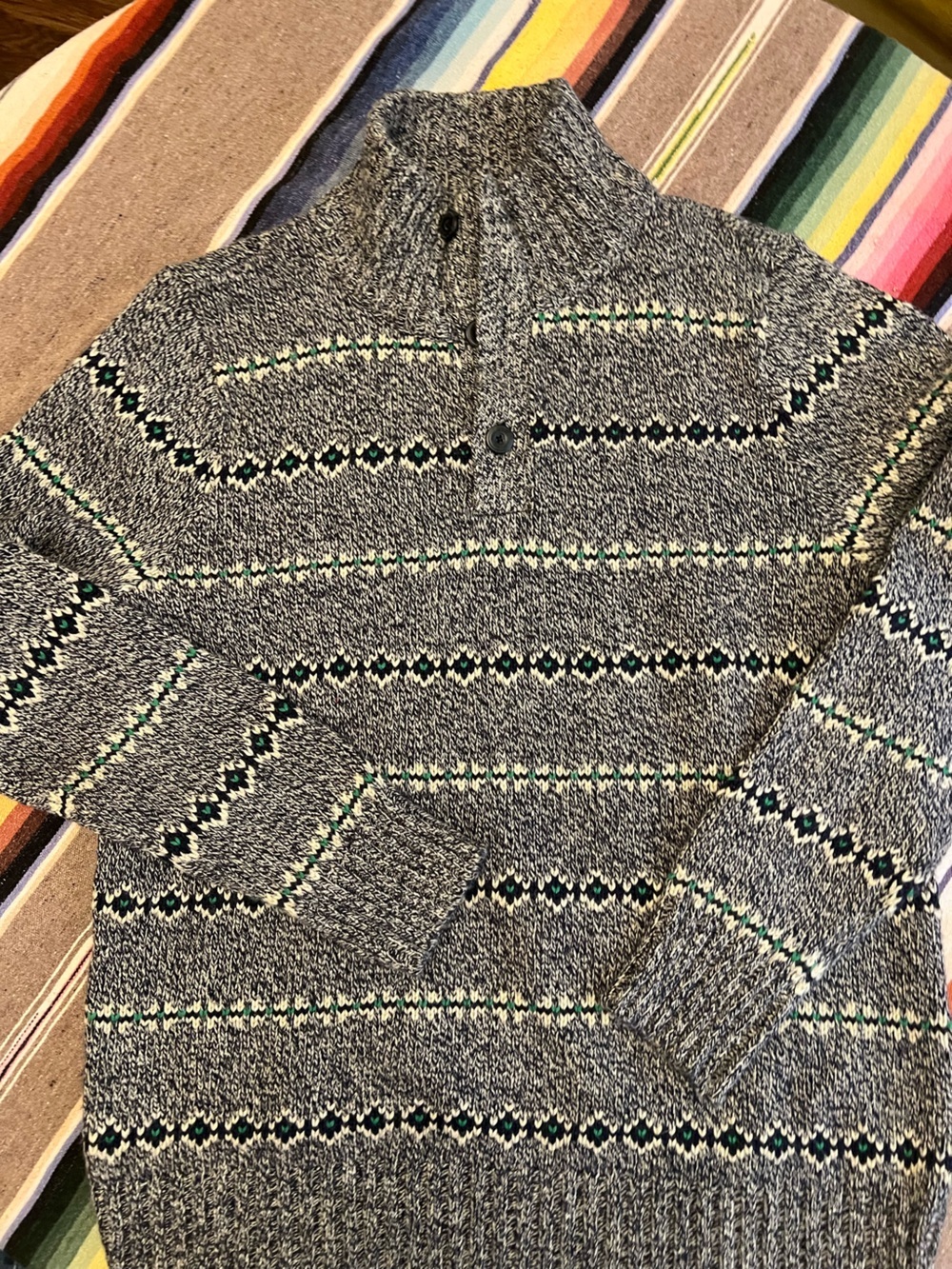 Collar Fair Isle Knit Cardigan - Picture 5 of 6